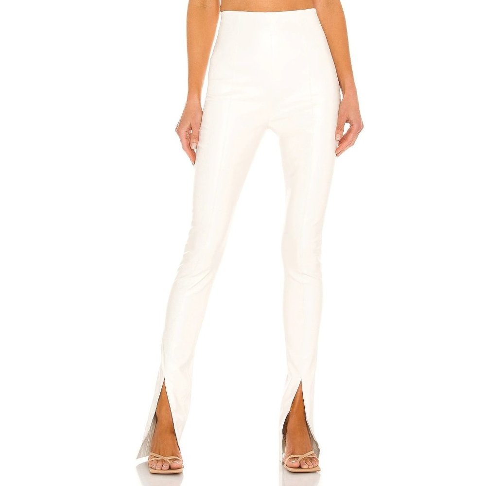 Amanda Uprichard X REVOLVE Faux Leather Malta Pant in Cream Small